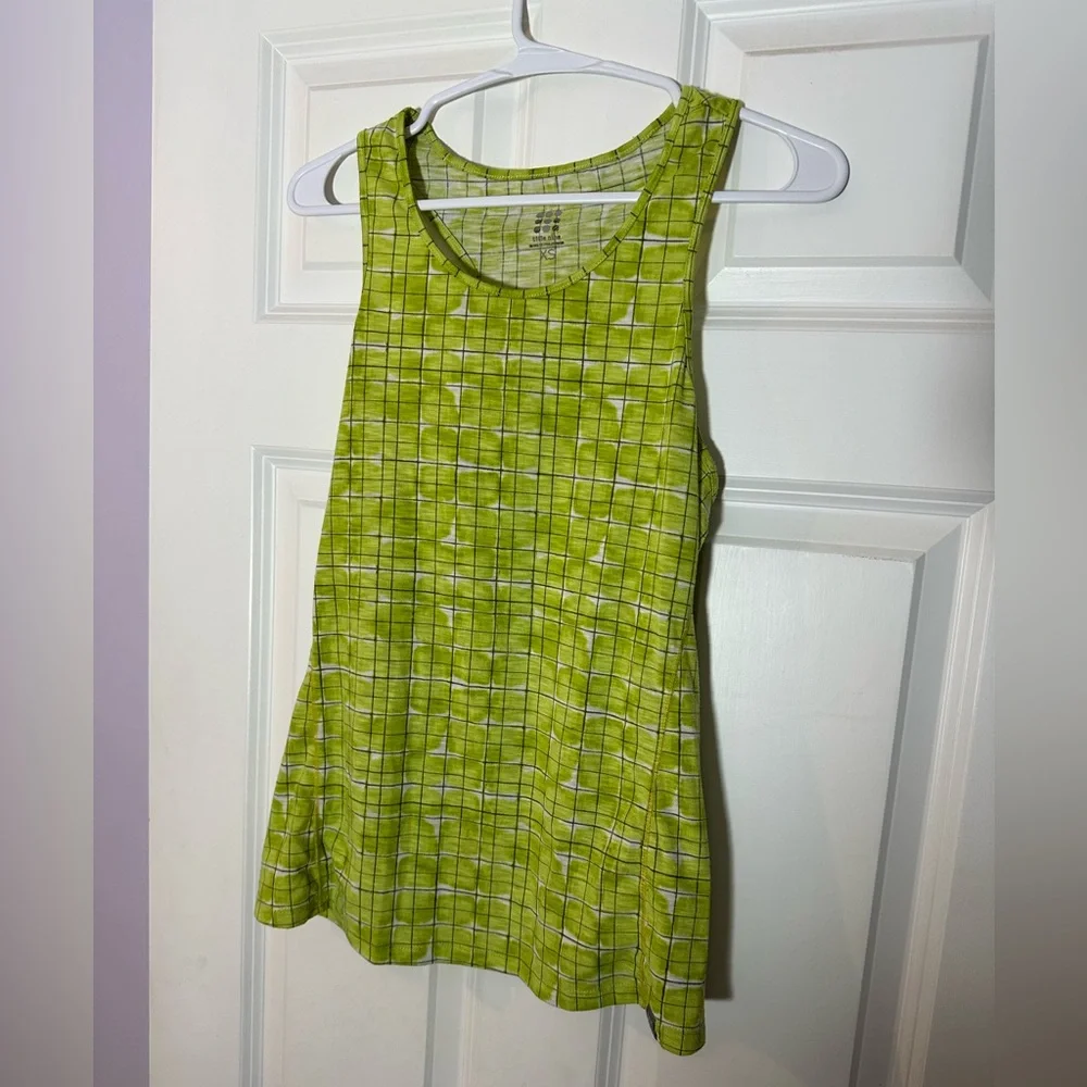 Title Nine Green Plaid Tank Top - Picture 1 of 8